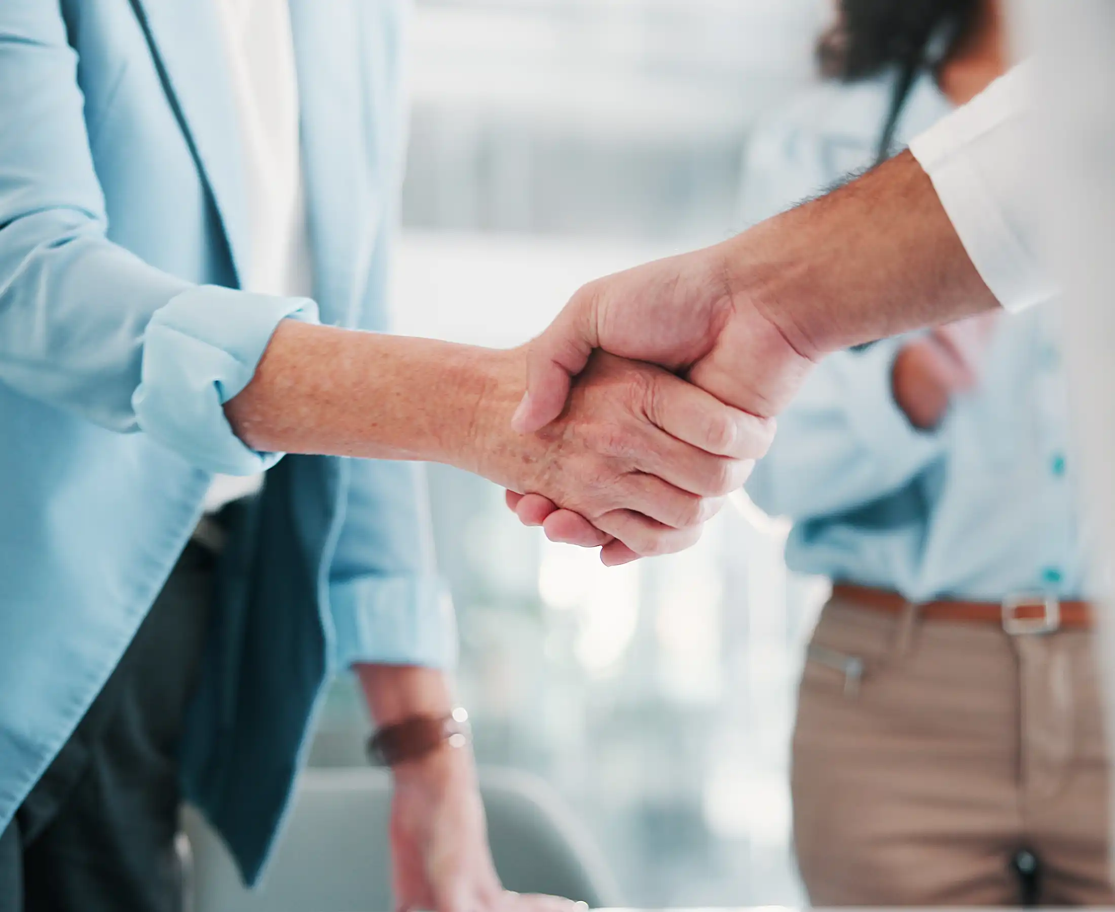 people shaking hands in agreement
